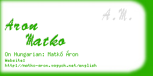aron matko business card